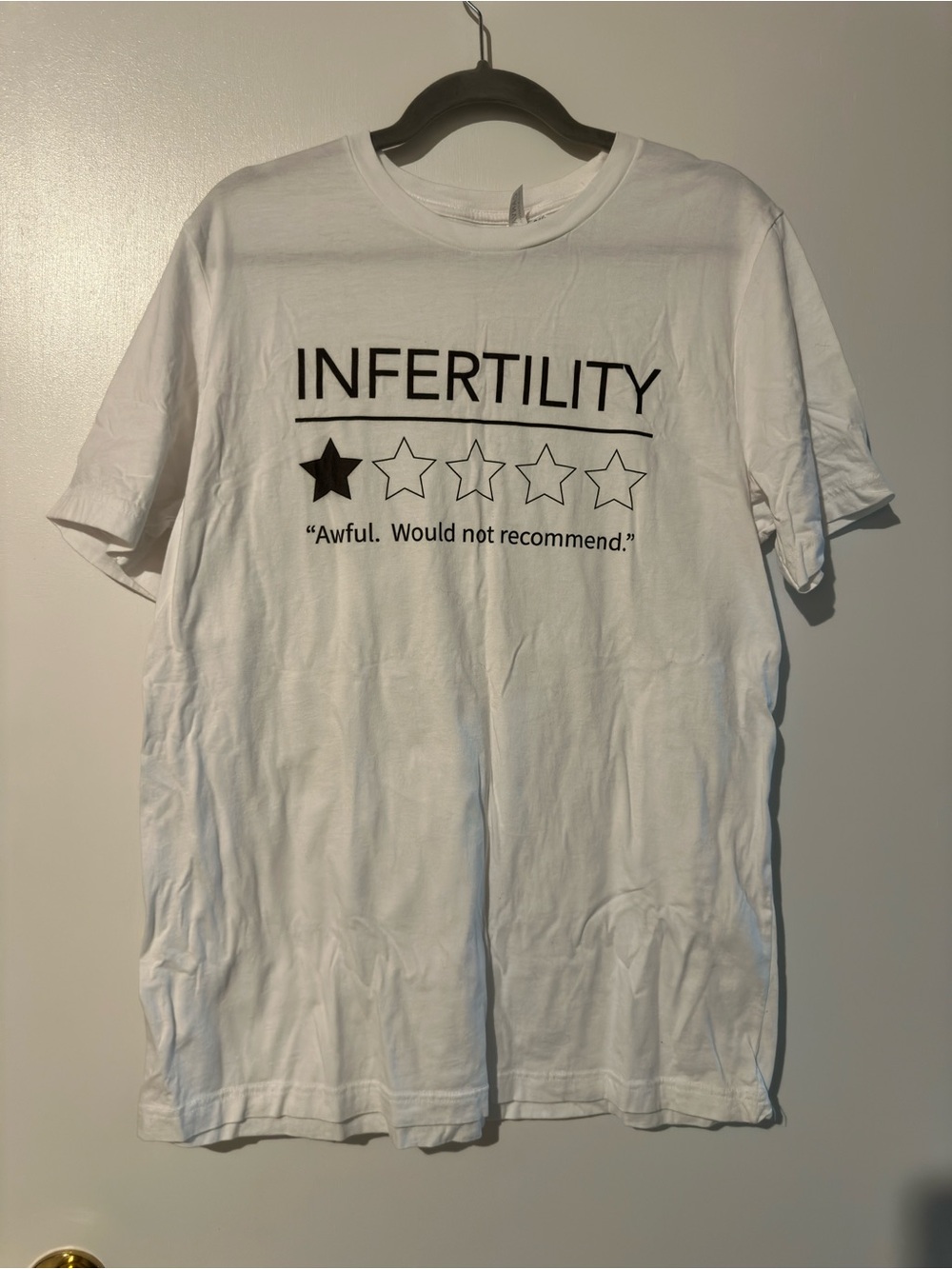 Bella Canvas White Short-Sleeve "INFERTILITY" Graphic Tee